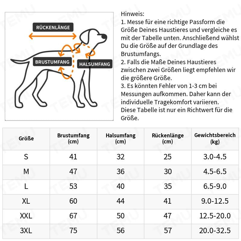 Hundemantel, Winterjacke Mit Reflektierendem Riemen